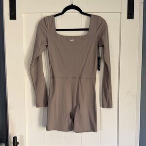SET ACTIVE Taupe Long Sleeve Romper